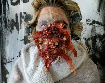 Extreme Gore Zombie Mask: Hand-Painted Halloween Costume