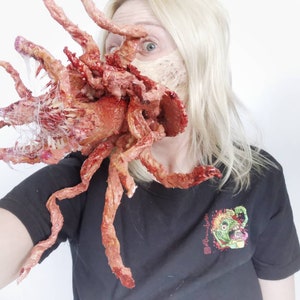 Zombie Halloween Mask, Horror mask,alien zombie, deadspace zombie mask,gory latex mask, sci mask, the thing mask, actor mask, handmade mask