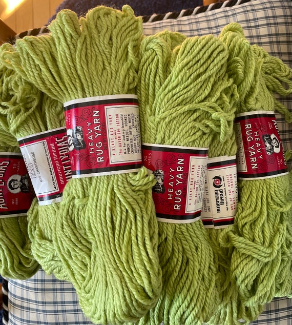 Aunt Lydias Chartreuse Rug Hooking Yarn 75 Rayon 25 Cotton Etsy