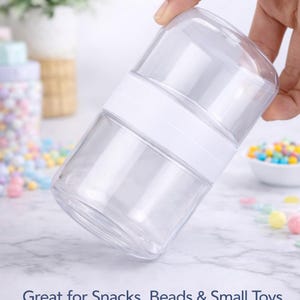 Double-Sided Plastic Jars, Airtight Containers for Slime, Playdough, candy, Party Favors, DIY Supplies