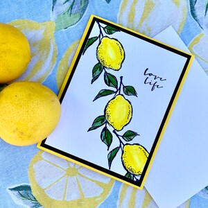 Cards with lemons, Blank Cards, lemons, fruit cards, greeting cards