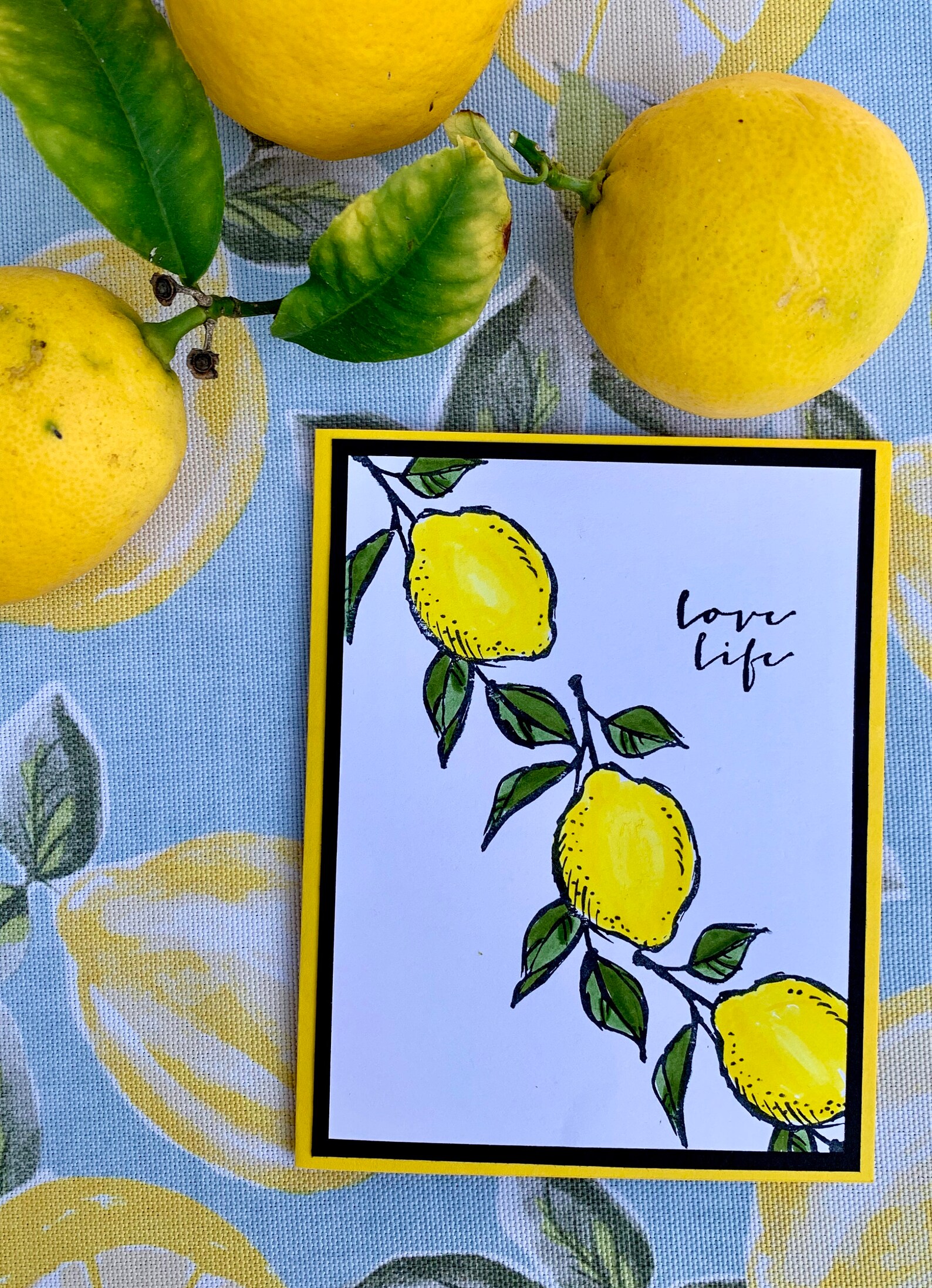 Cards With Lemons, Blank Cards, Lemons, Fruit Cards, Greeting Cards