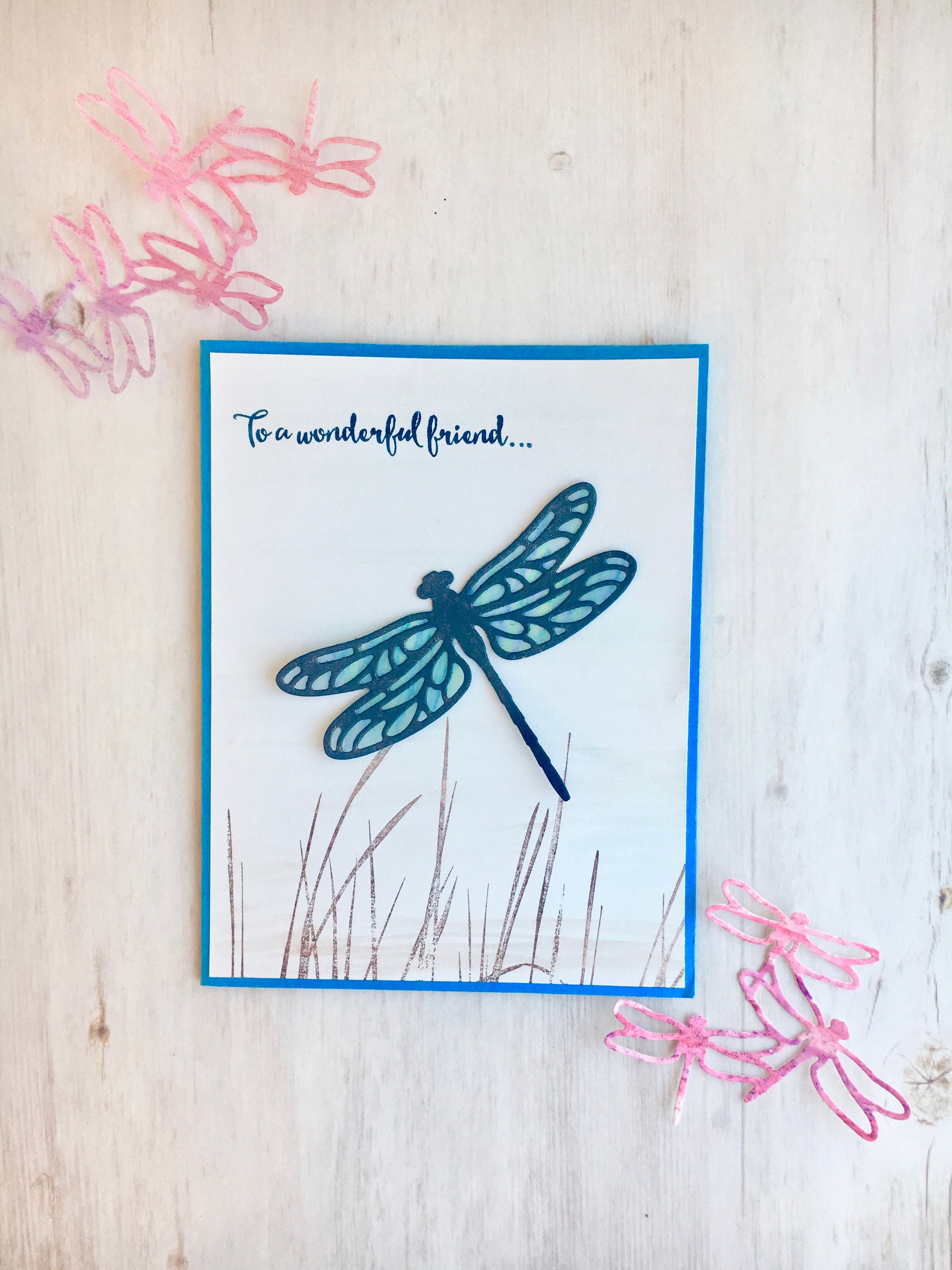 Dragonfly Dance Handmade Greeting Card Dragonfly Dance Handmade Greeting Card