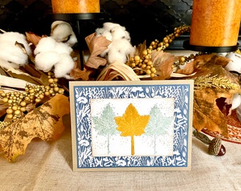 Handgjort Thanksgiving-kort: Höstlövdesign