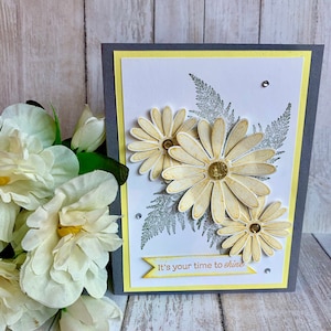 Marguerites, cartes, cartes de vœux, remerciements, cartes faites à la main, cartes d'anniversaire