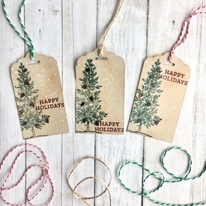 Lot d'étiquettes, étiquettes pour cadeaux de Noël, étiquettes de cadeaux de Noël, étiquettes, étiquettes pour cadeaux rustiques, vers et depuis les étiquettes, fait main