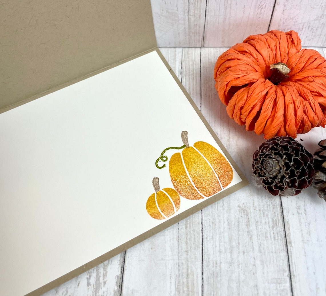 Handmade Pumpkin Thanksgiving Card: Harvest Greetings - Etsy