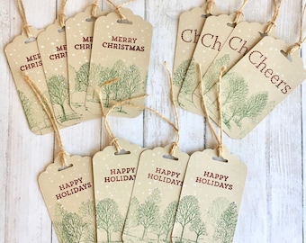 Set of Gift Tags, Handmade Gift Tags, Kraft Gift Tags, Christmas Gift Tags, Rustic Gift Tags Gift Tags