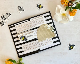 Handgemachte Karte mit Bienen: Freundschaft, Denken an Dich