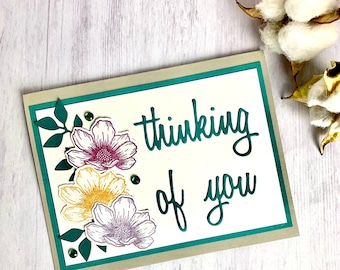 Handmade Thinking of You Floral Greeting Card