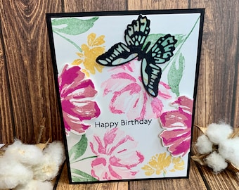 Birthday cards, Butterflies and flower cards,