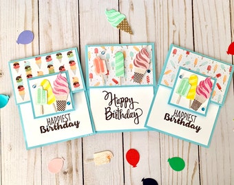 Birthday Card, Ice Cream Cone Card, Ice Cream Birthday Card, Happy Birthday, Celebrate, birthday