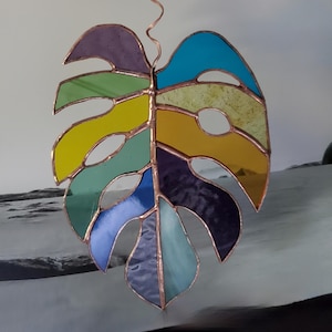 Pflanzenliebhaber Kunst Glasmalerei Monstera Blatt
