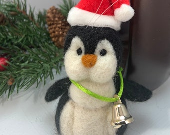 Aguja fieltro ornamento penguin