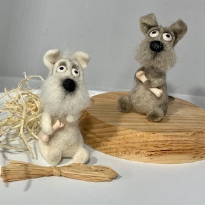 Needle felted dog