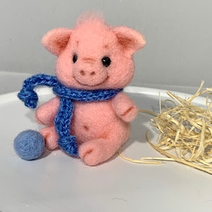 Needle felted pig