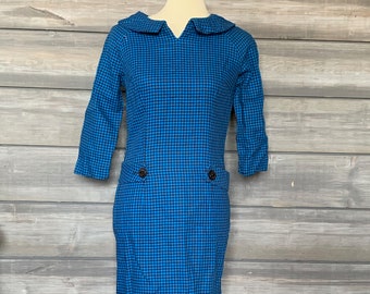 Vintage Dress | RETRO Vintage Handmade Dress | Clothing Thrifted | Vintage Long Dress | Vintage Clothing | Women's Dress | Black Blue Dress