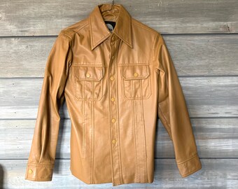 Vintage Jacket | Brown Vinyl Jacket | 1970's Vintage RETRO Jacket | Clothing Thrifted | Men's Vintage Clothing| Vintage Clothing |