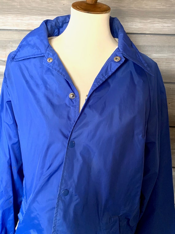 Vintage Windbreaker | RETRO | Nylon Blue Windbrea… - image 8