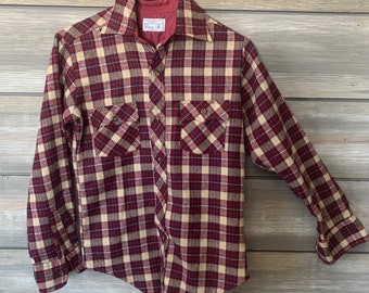 KIDS Vintage Flannel Shirt | Vintage Kids JC Penney Size 12 Plaid Shirt | Vintage Ranch Wear | Flannel long sleeve | Button Up western Shirt