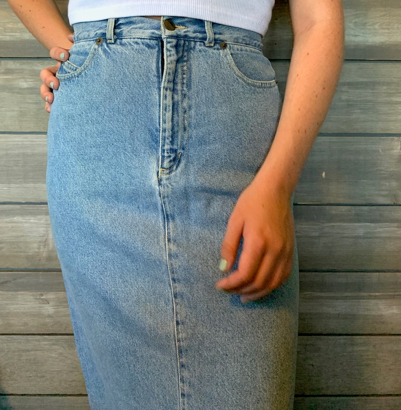 Vintage Jean Denim Skirt 1980's Skirt Thrift jean | Etsy