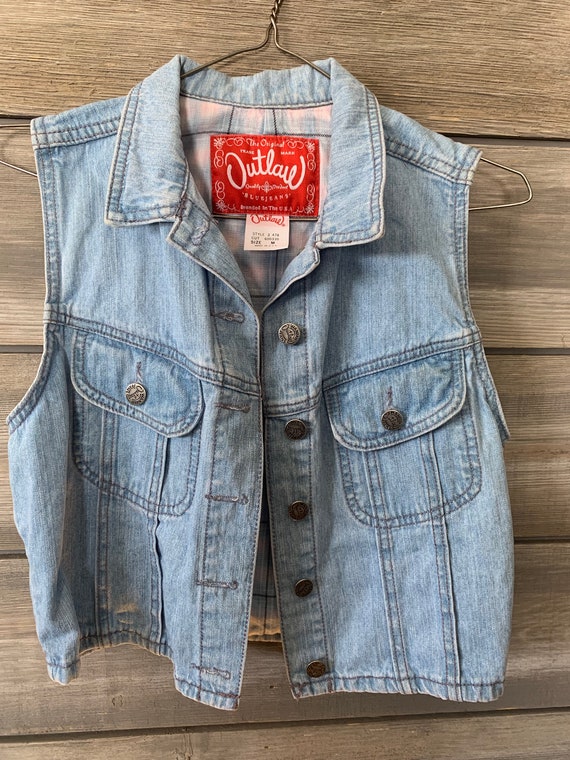 vintage kids jean vest Gem