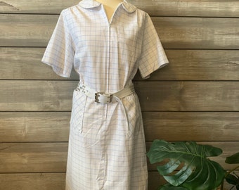 Vintage Sears Dress | 70's Checkered Vintage Dress | Thrifted Dress | Vintage Clothing | RETRO | Made in USA | Zip and Dash Housedress