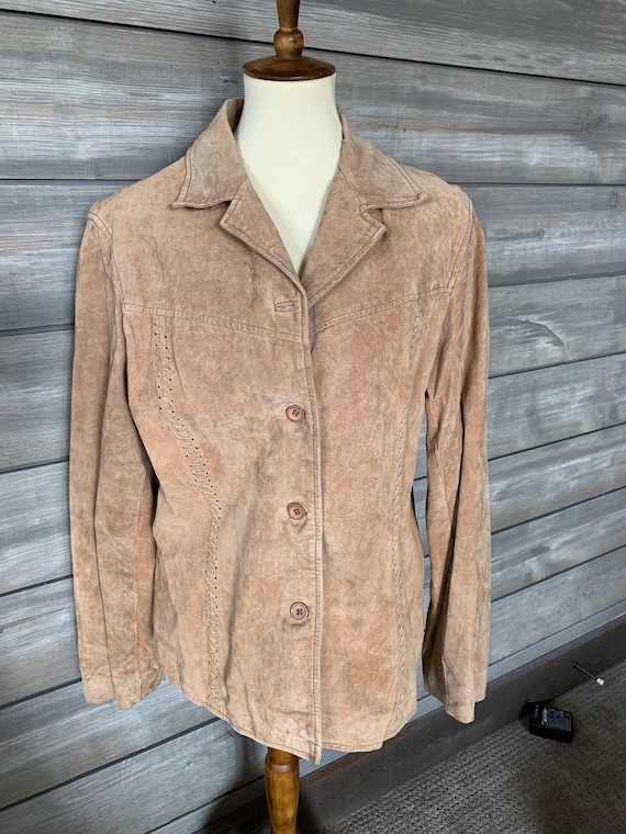 Vintage Suede jacket, 1990's vintage Van Heusen L… - image 1