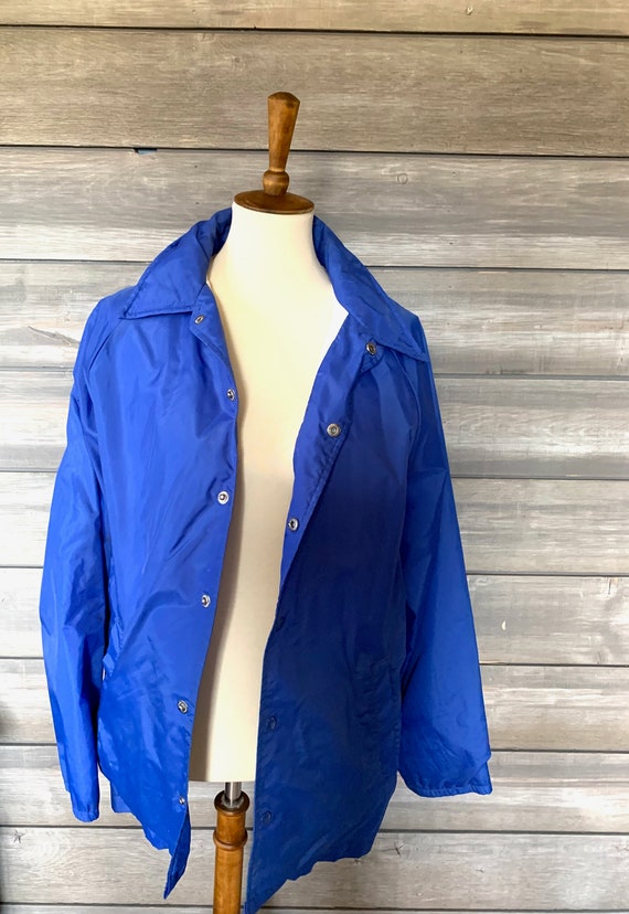 Vintage Windbreaker | RETRO | Nylon Blue Windbrea… - image 7