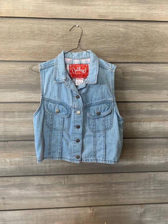 Vintage Kids Jean Vest | Outlaw Kids Jean Vest | … - image 2