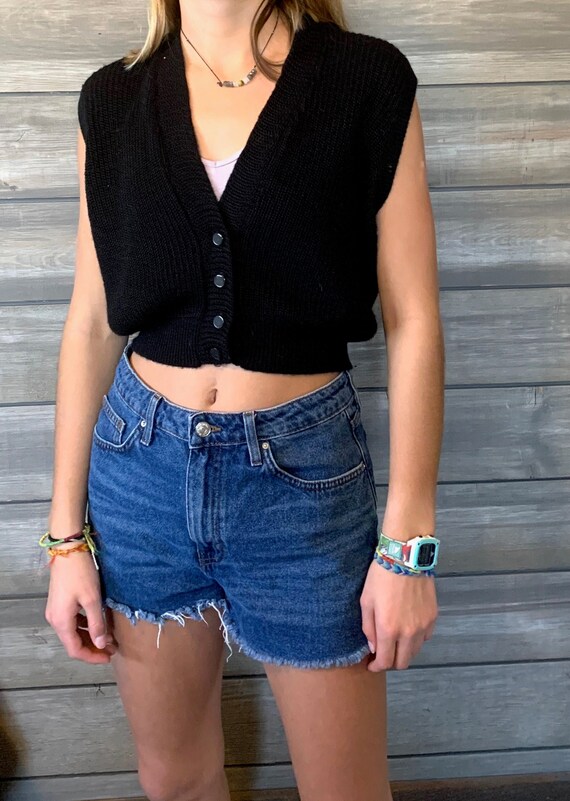 Vintage Sweater Vest | 1960's Black Lampl Vintage