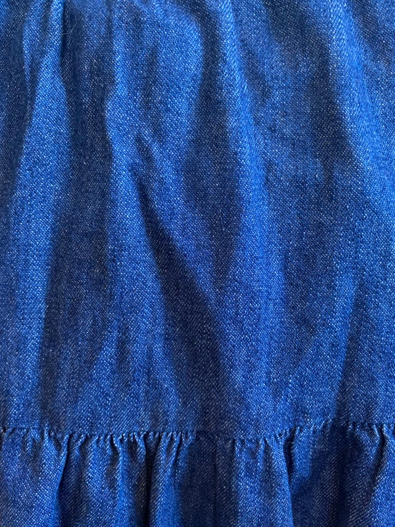 Vintage Denim Blue Skirt | Tiered Long Skirt | We… - image 5