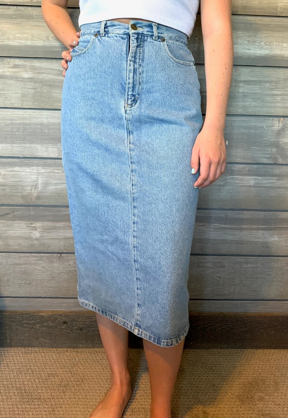 Vintage Jean Denim Skirt 1980's Skirt Thrift jean | Etsy
