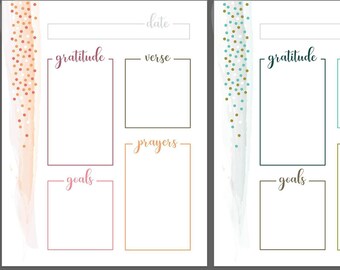 Day Planner, Watercolor Dots Printable, Daily Prayer Journal, Daily Gratitude Log, Bible Verse Reflection, Scripture of the day, PDF