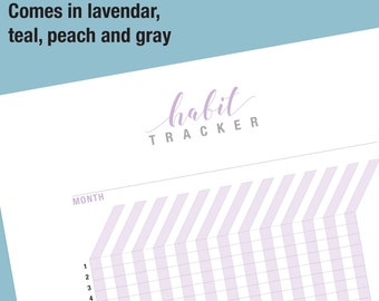 Monthly Habit Tracker Printable - 8.5 x 11 • A4: