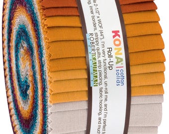 Kona Cotton Solids - Tuscan Skies Palette *Jelly Roll - 40 Pieces* From: Kaufman Studios
