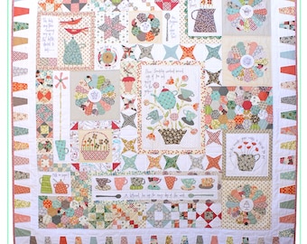 Gossip in the Garden *Folk Art Applique and Hand-Embroidery Quilt  - Sewing Pattern* From: Hatched and Patched