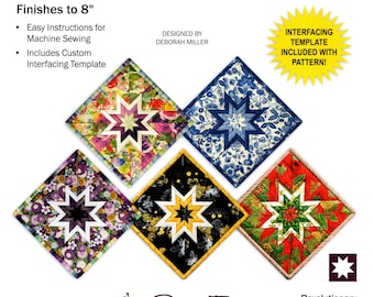 Folded Star Hot Pad - Squared *8in Square Hot Pad Pattern + 1 Interfacing* From: PlumEasy Patterns