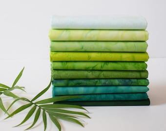 Lava Tonal Solids Batiks - CLOVER *Fat Quarter Bundle - 10 Pieces* From: Anthology Fabrics