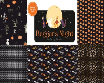 Beggar's Night Out - Glow In The Dark (By the 1/4 yard - Continuous Cut) By Sandy Gervais for Riley Blake