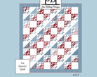 Liberty Stars and Stripes *A Pieced Quilt Pattern*Fat Quarter Friendly* By: Jen Belnap Design