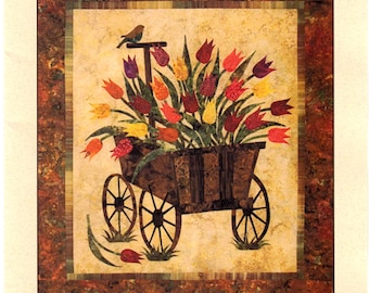 Tulip Wagon * Raw Edge Applique Wall Hanging Pattern* By: Edyta Sitar - Laundry Basket Quilts