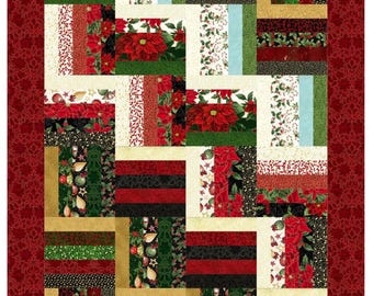 Jingle Rail Fence * Easy Jelly Roll Quilt Pattern* By: Diane McGregor of Castille Ja Cotton