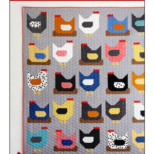 Chickens *Pieced Quilt Pattern - Fat Quarter Friendly* From: Cluck Cluck Sew