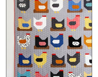 Chickens *Pieced Quilt Pattern - Fat Quarter Friendly* From: Cluck Cluck Sew
