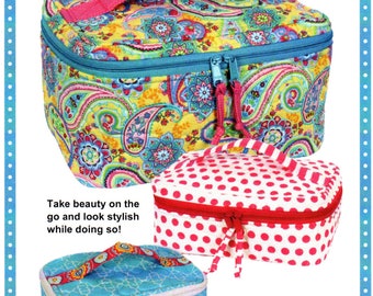 All Aboard! Train Case Trio *Bag Sewing Pattern* From: by Annie