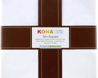 Kona Cotton Solids - White Colorstory *Layer Cake (10x10) - 42 Pieces* From: Kaufman Fabrics  TEN-122-42