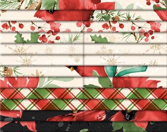 Cardinal Celebration - 40 Karat Crystals *Jelly Roll - 40 Strips* By Wilmington Prints
