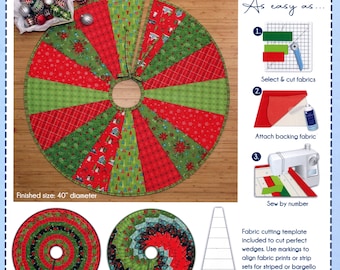 Quilt As You Go Tree Skirt *Pre-Printed Batting* From: June Tailor