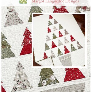 May include: A Christmas-themed quilt pattern featuring a tree design made of various patterned fabrics in red, green, and gray. The quilt is on a white background, with the text "Oh Christmas Tree" at the bottom.